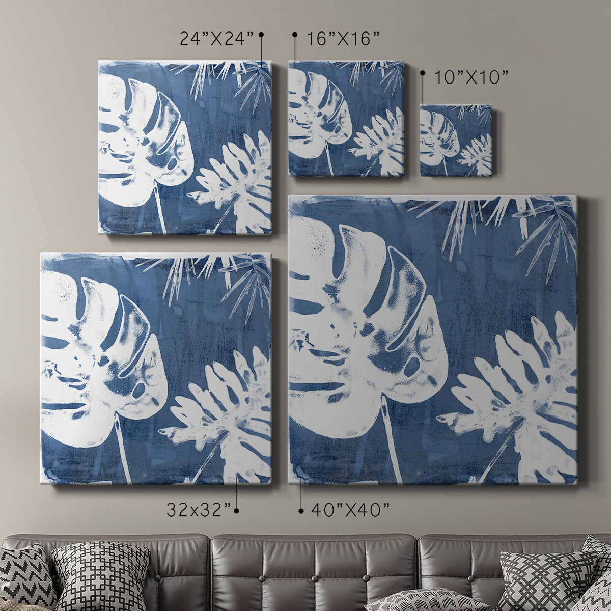 Tropical Indigo Impressions I - Canvas Art Print