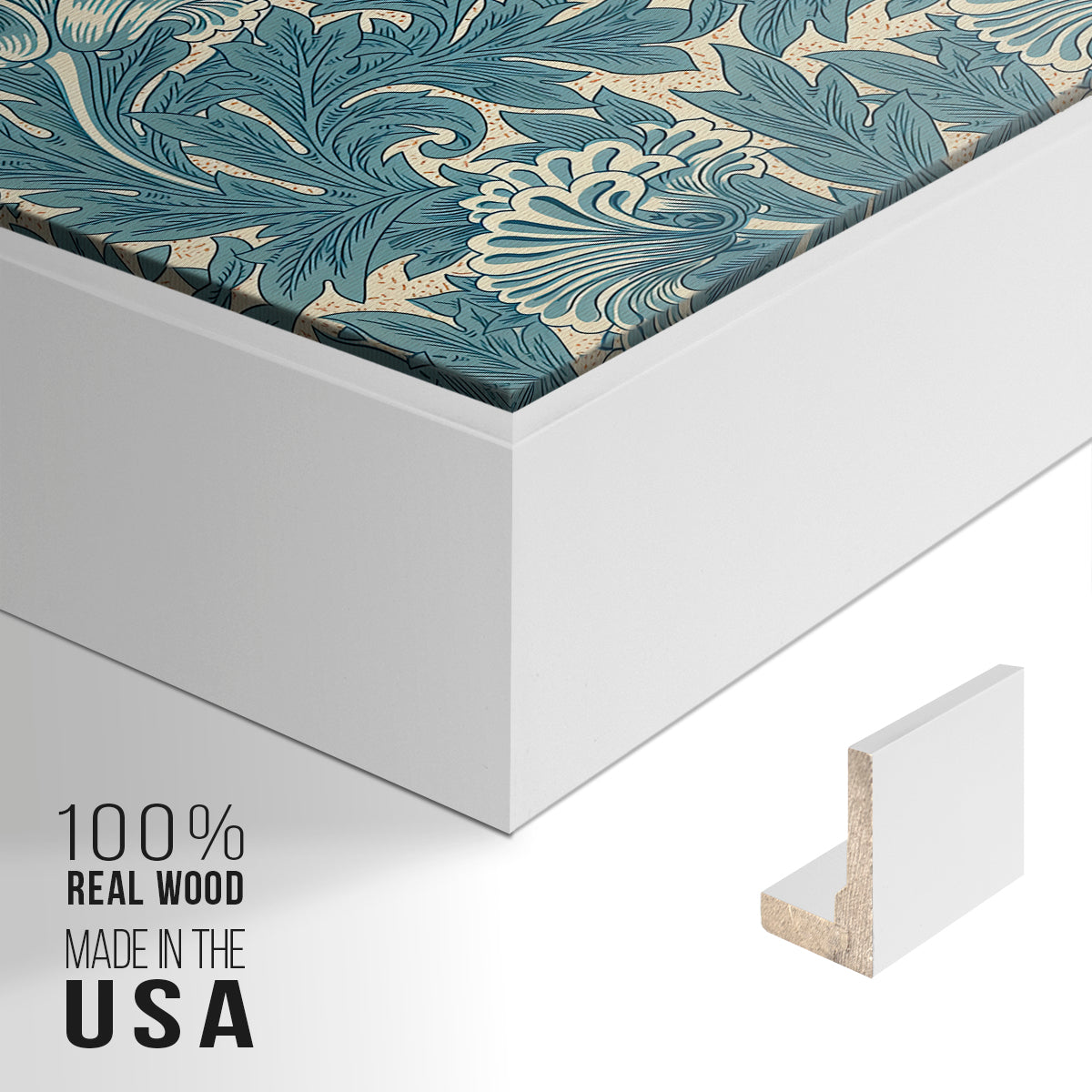 Tulip (Teal), 1875 - Floater Framed Canvas Print