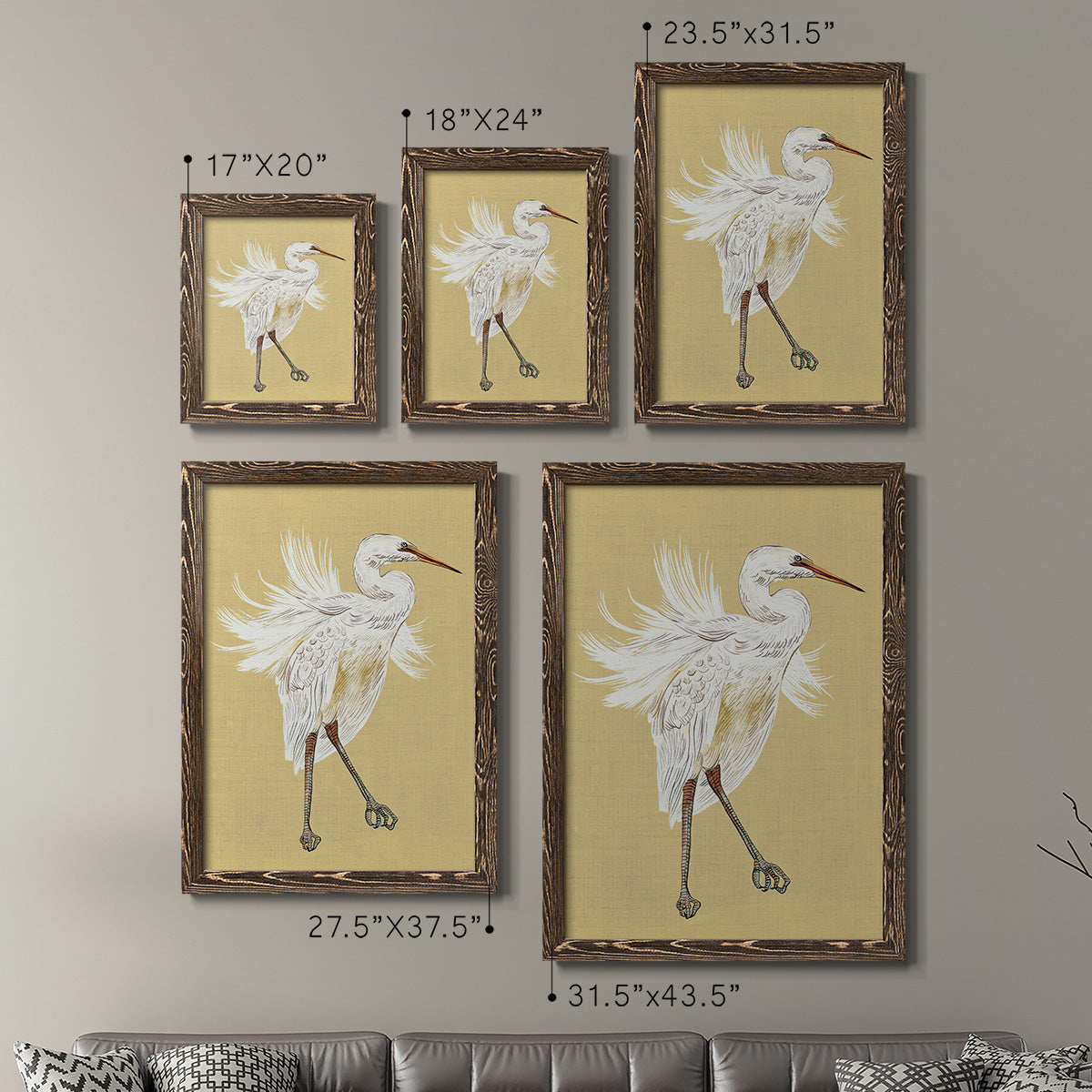 Heron Plumage V - Premium Framed Canvas 2 Piece Set - Ready to Hang