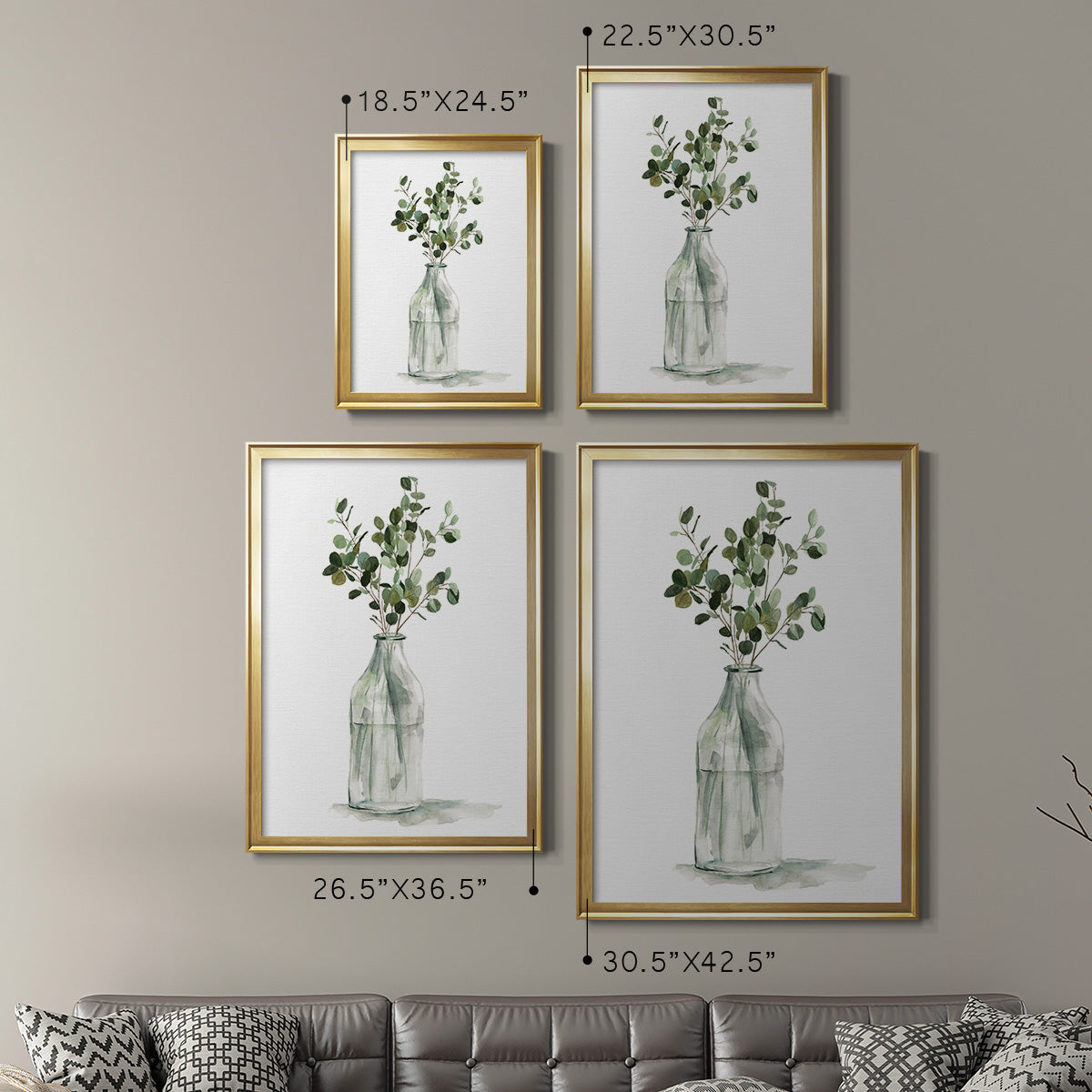 Botanical Arrangement II - Modern Framed Canvas Print