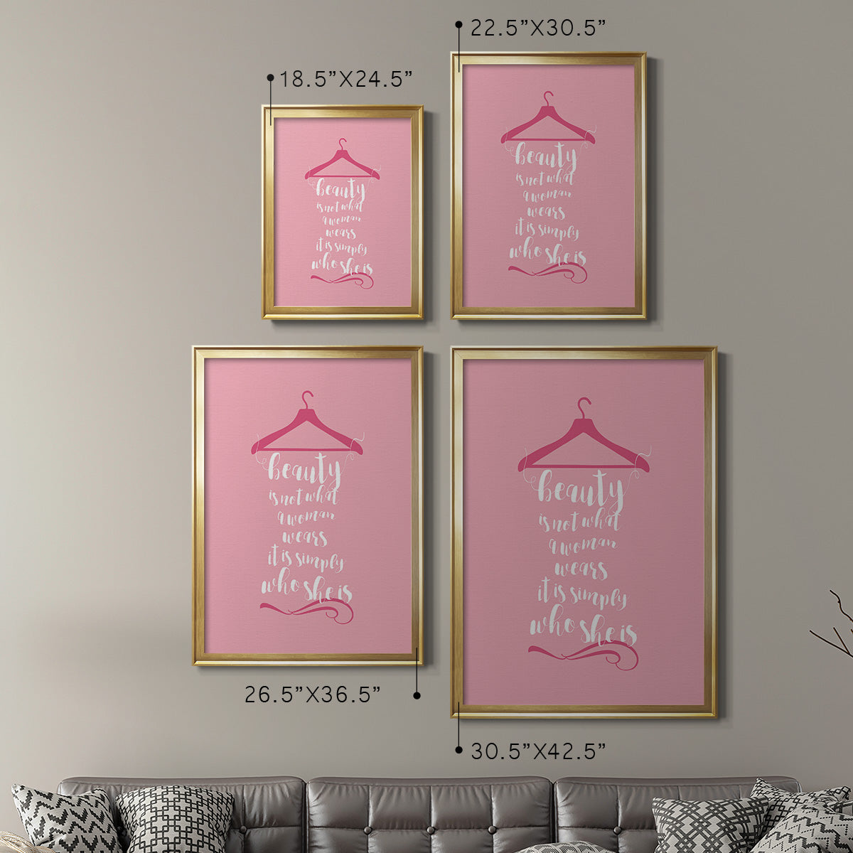 Beauty in Pink - Modern Framed Canvas Print