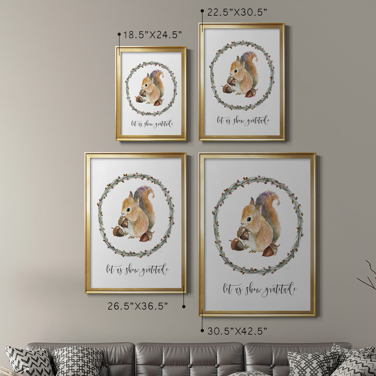 Harvest Home Squirrel - Modern Framed Canvas Print