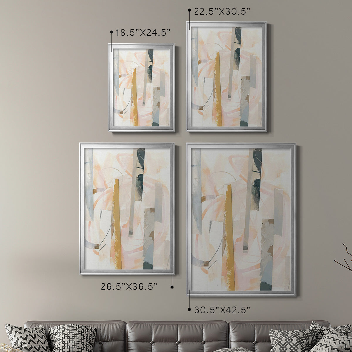 Melon Litmus I - Modern Framed Canvas Print