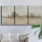 Three-panel canvas wall art featuring late season rural harvest fields, displayed in a living room above a sofa.
