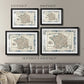 Bordered Map of France - Modern Framed Art Print