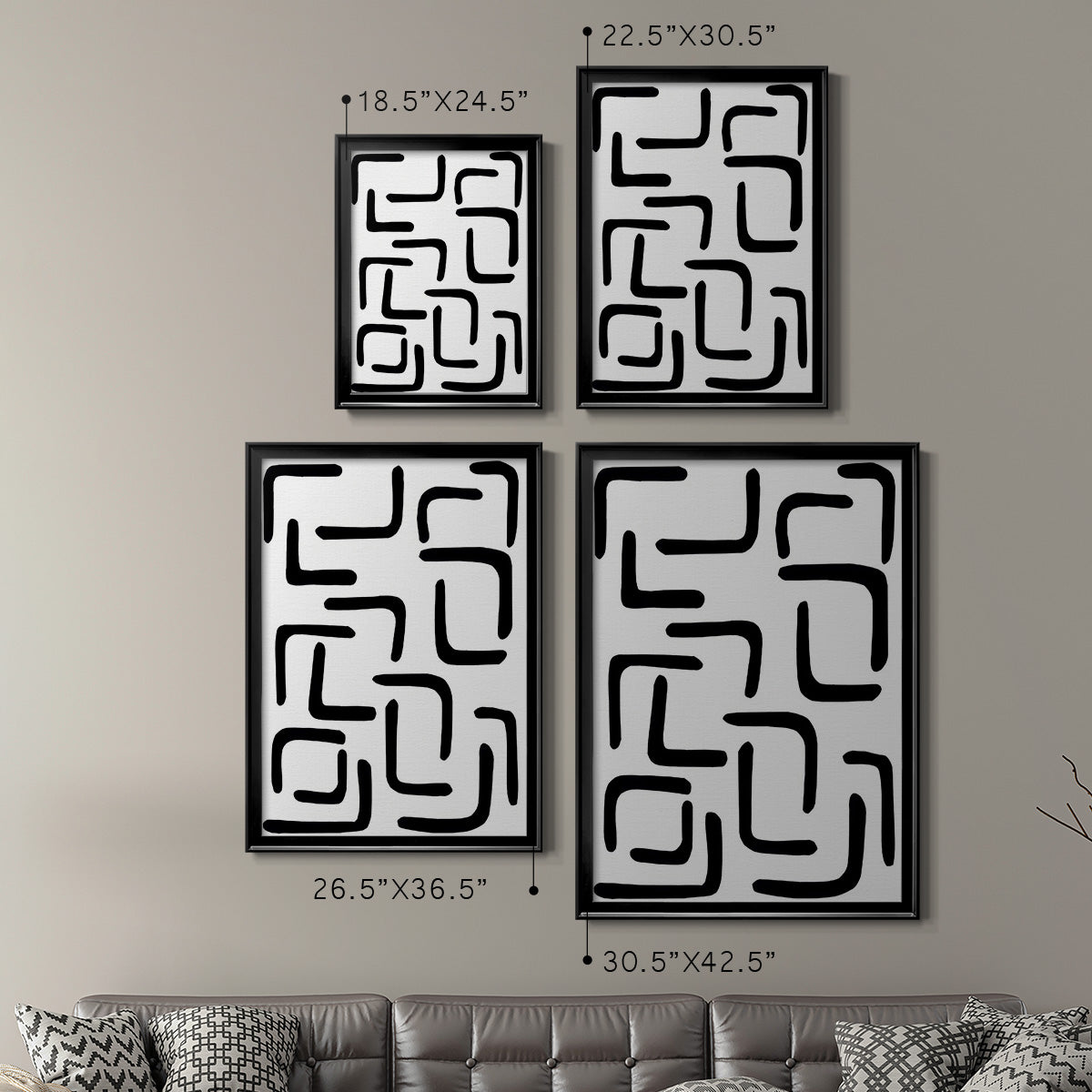 Shuffle III - Modern Framed Canvas Print