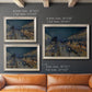 Impressionist nighttime Paris street scene by Camille Pissarro in an ornate champagne frame shown in multiple size options.