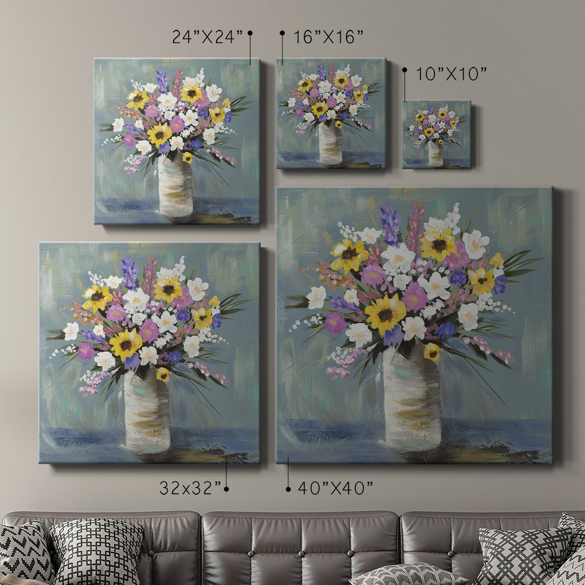Mixed Pastel Bouquet I - Canvas Art Print