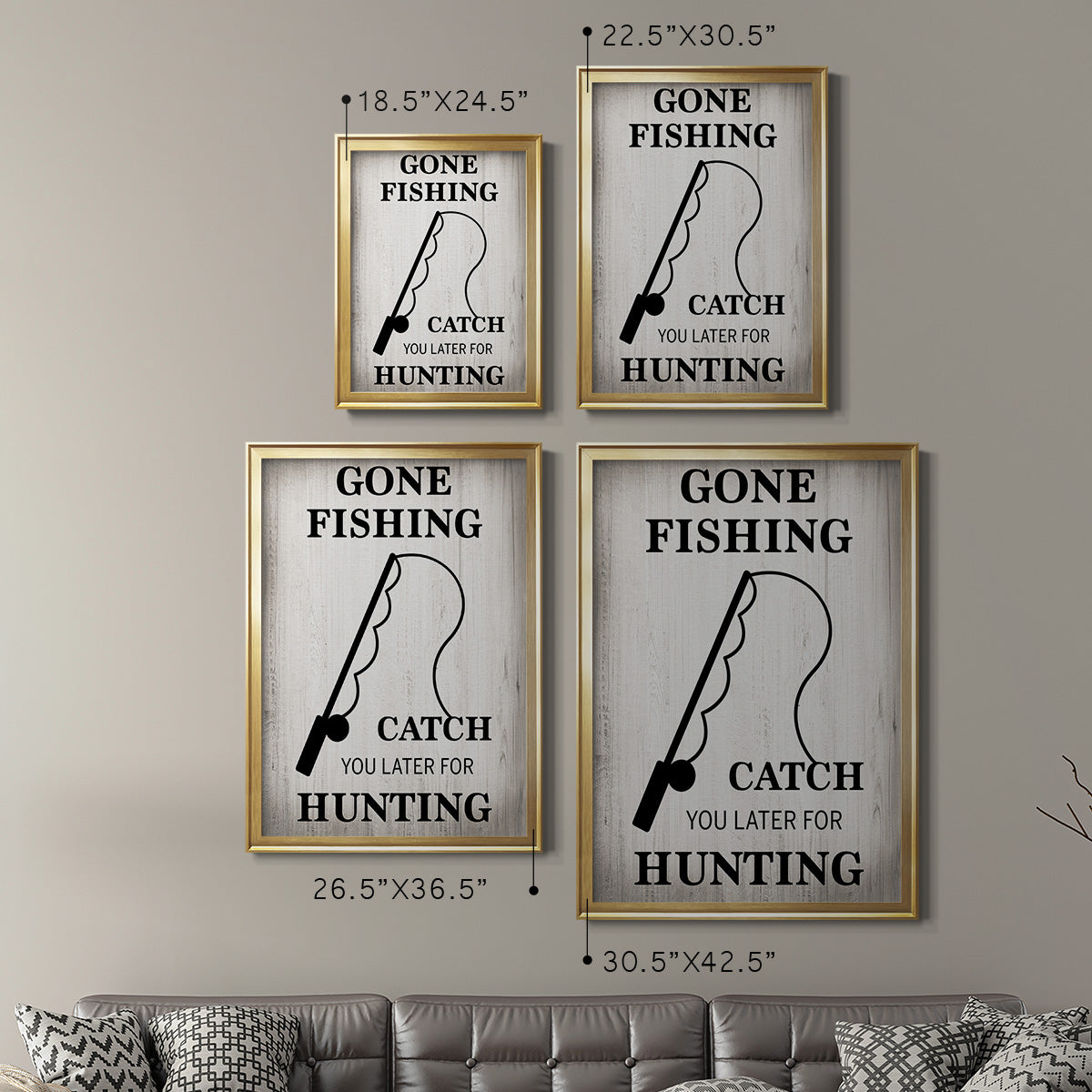 Gone Fishing - Modern Framed Canvas Print