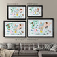 Animal Map - Modern Framed Art Print