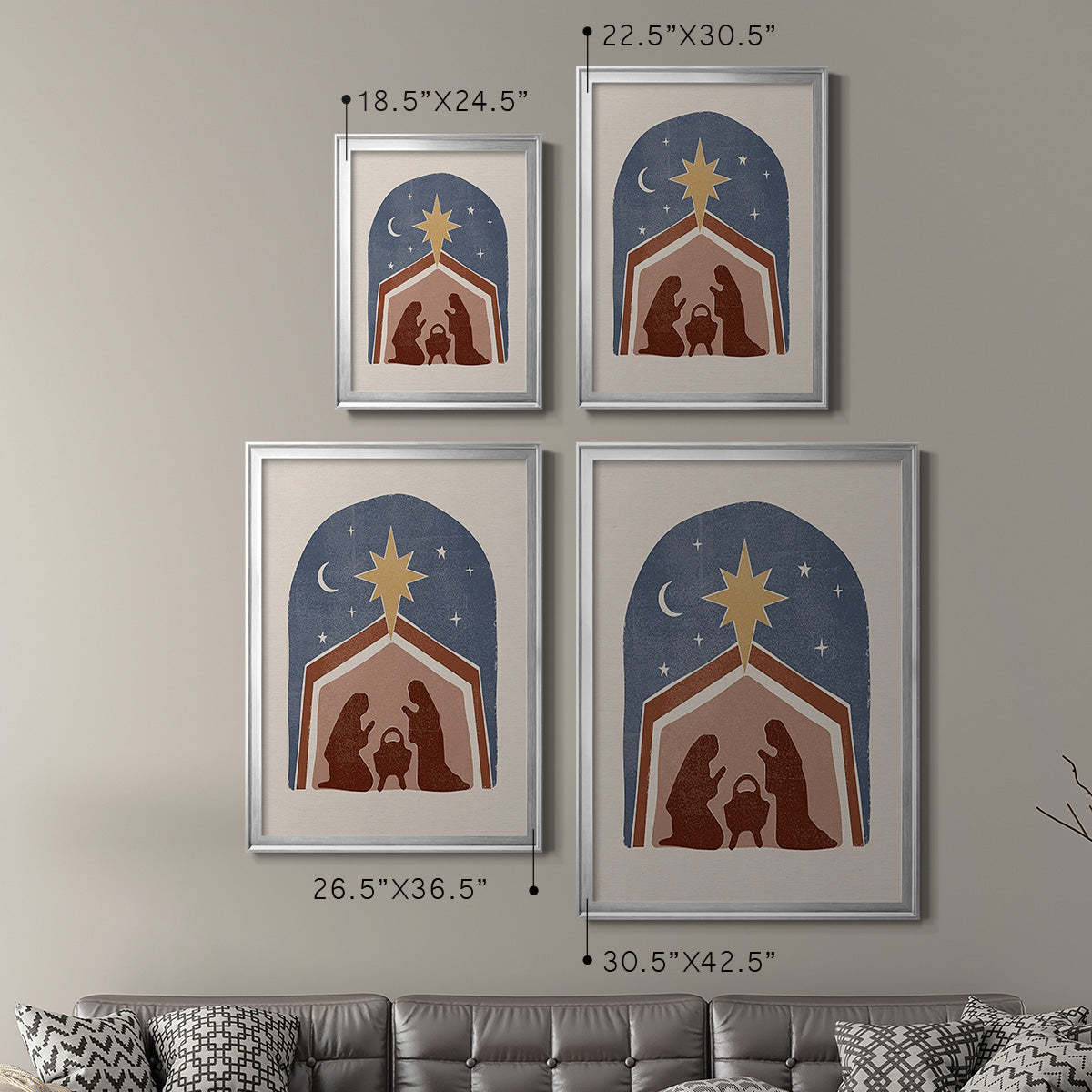 Boho Nativity I - Modern Framed Canvas Print