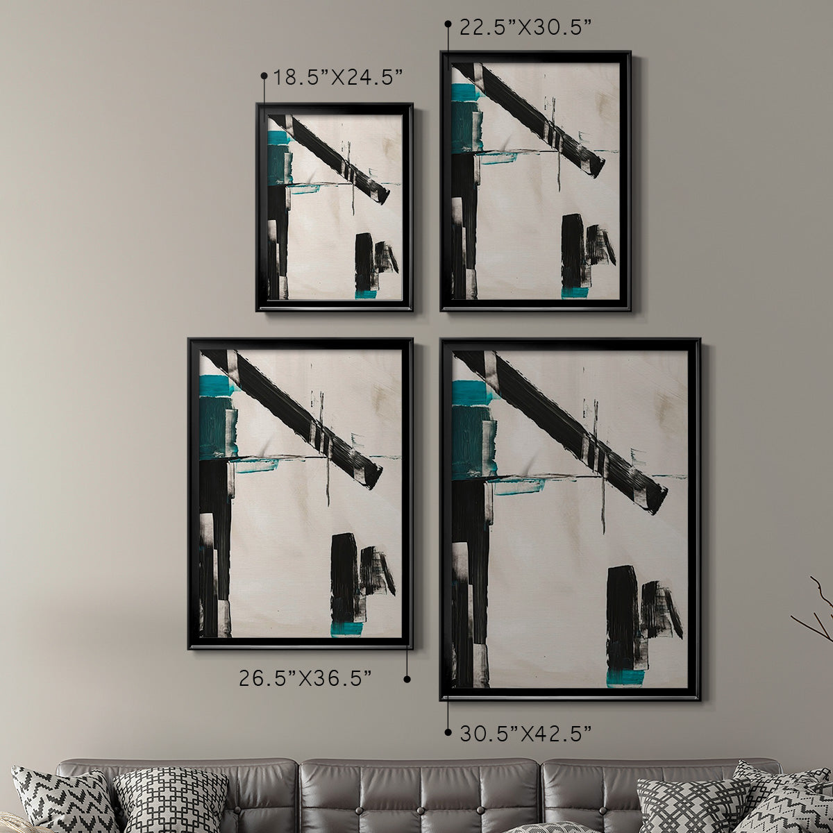 Geometry Notes III - Modern Framed Canvas Print