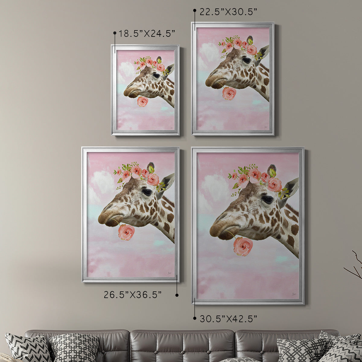 Floral Fun II - Modern Framed Canvas Print