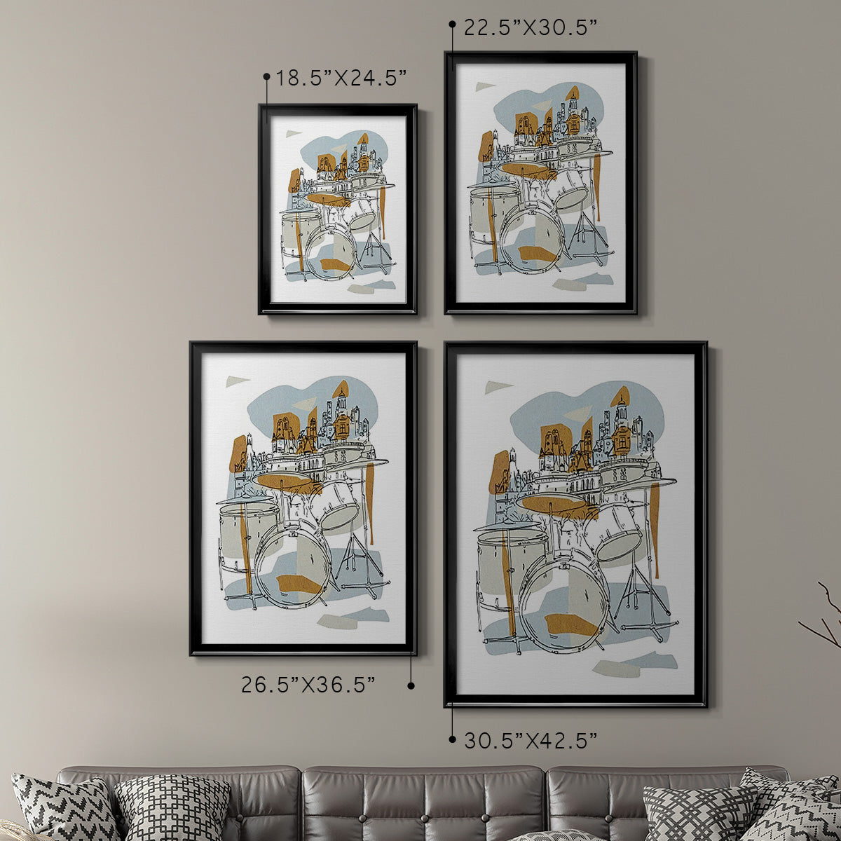 Rehearsal IV - Modern Framed Canvas Print