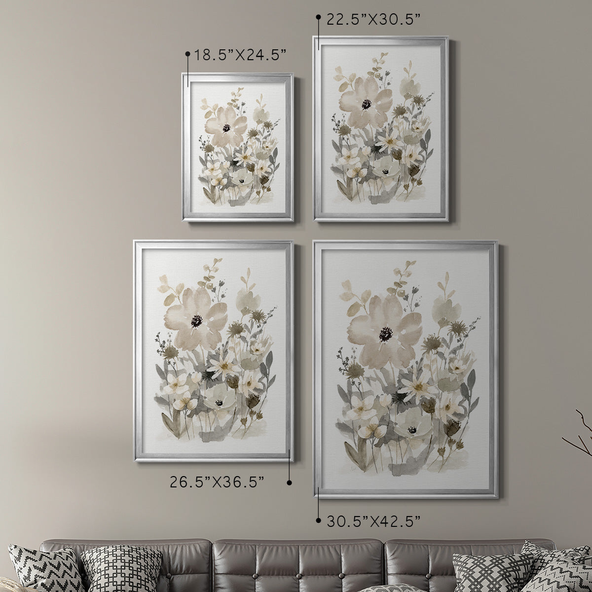 Neutral Nature I - Modern Framed Canvas Print
