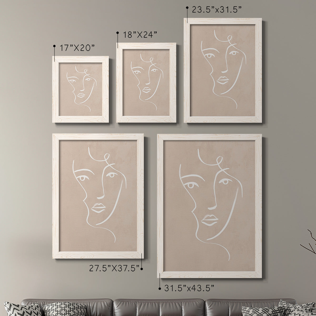 Curly Face I - Premium Framed Canvas 2 Piece Set - Ready to Hang