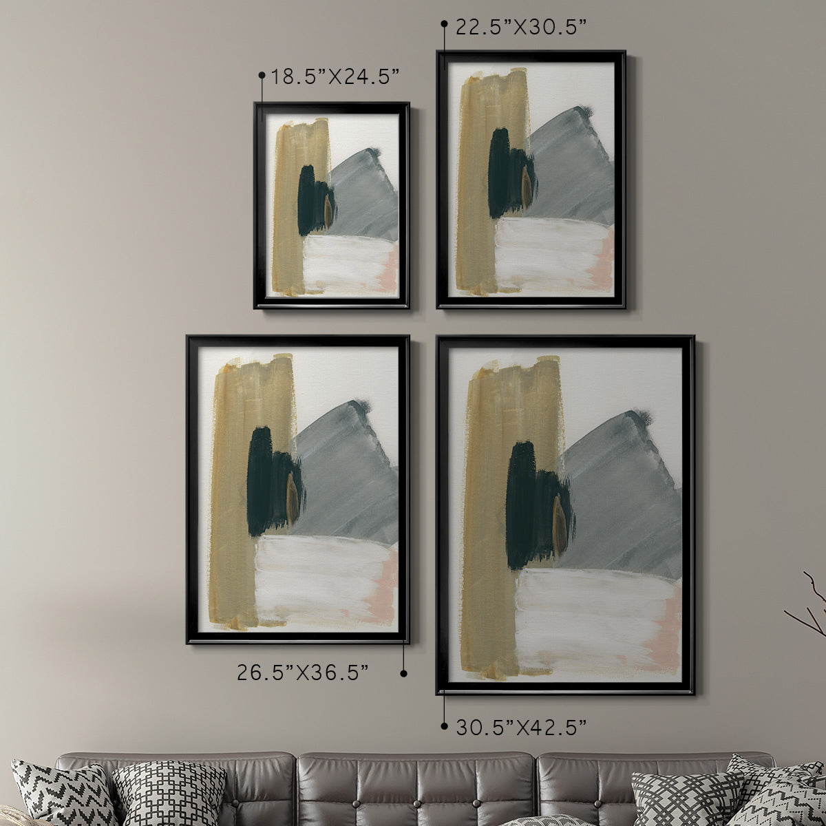 Marble Block Symmetry II - Modern Framed Canvas Print