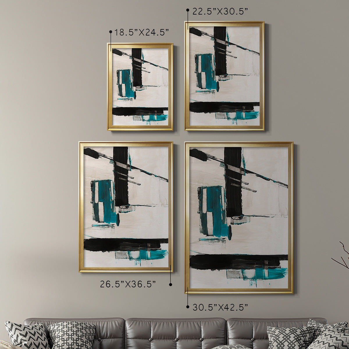 Geometry Notes II - Modern Framed Canvas Print