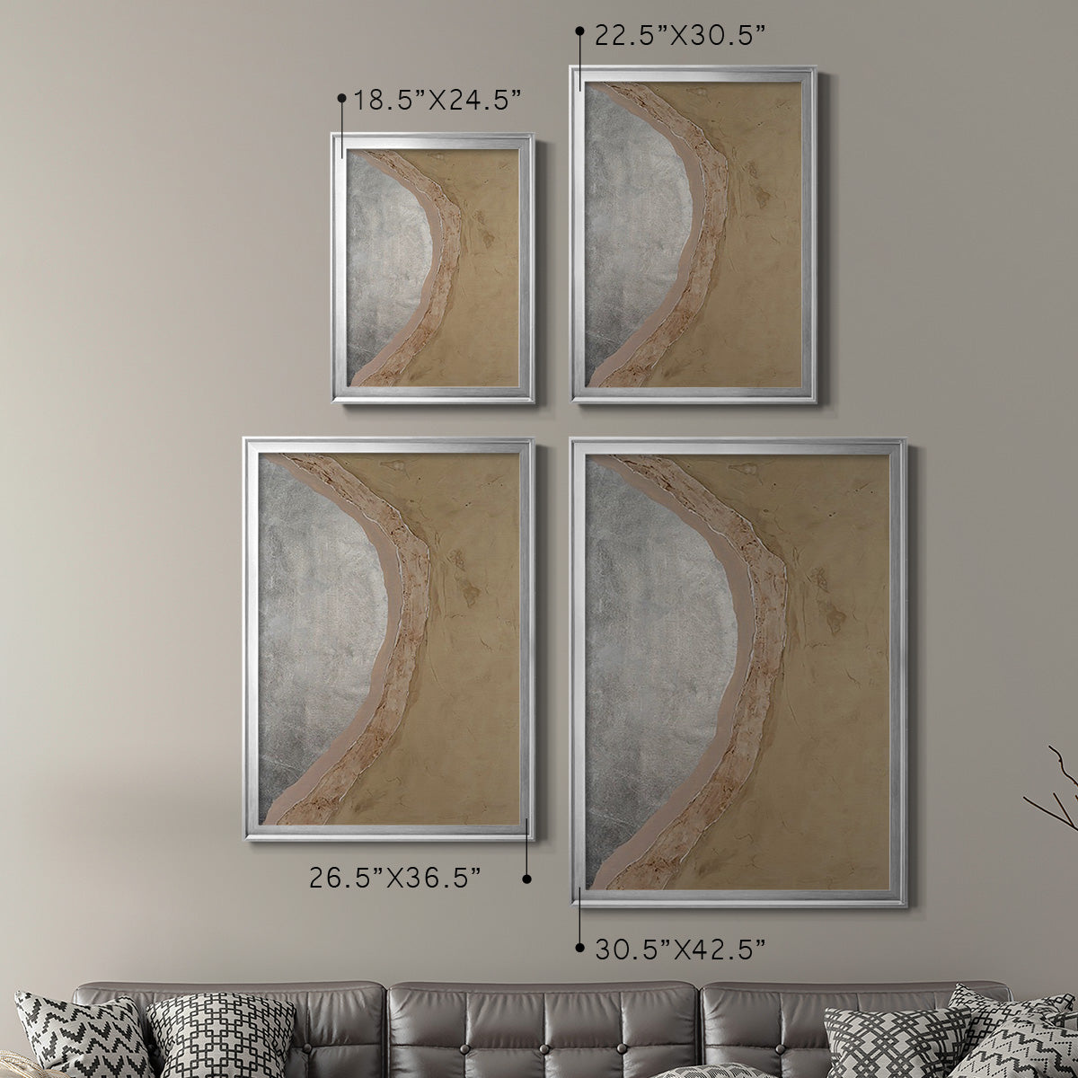 Silver Lake I - Modern Framed Canvas Print