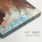 Close-up of a gallery-wrapped canvas corner showing a refined figure study with gentle tones and minimal background, highlighting texture and print detail.