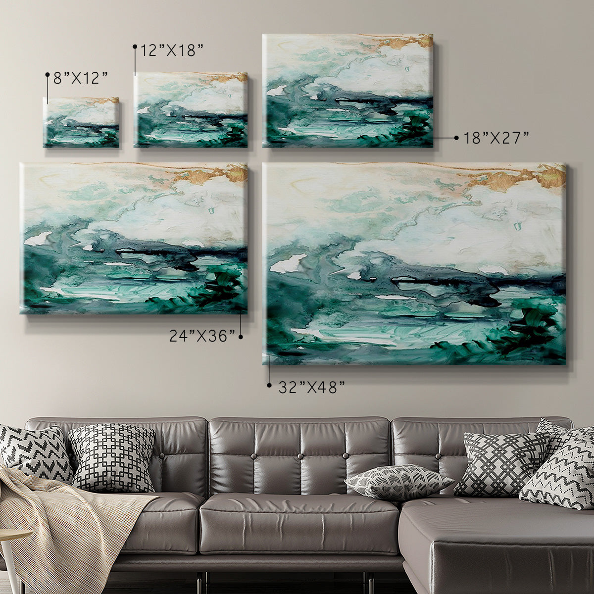 Sea Foam Flow I Premium Gallery Wrapped Canvas - Ready to Hang