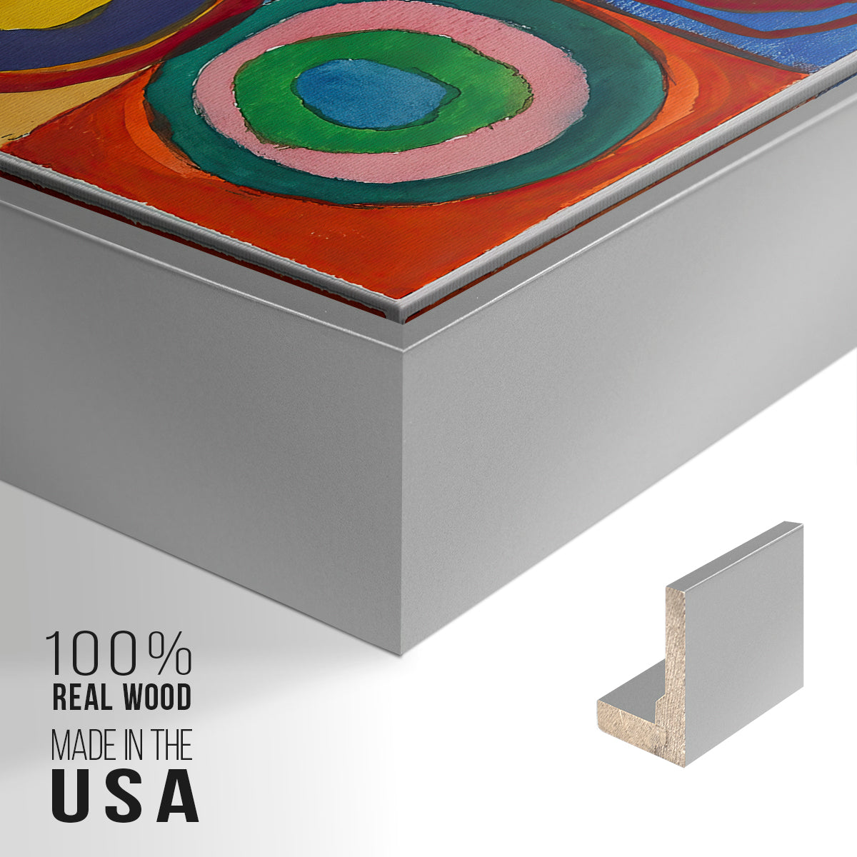Color Study: Squares with Concentric Circles, 1913 - Floater Framed Canvas Print