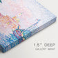 Canvas art print of a Venetian waterfront under pink sky, highlighting texture and gallery-wrapped edges