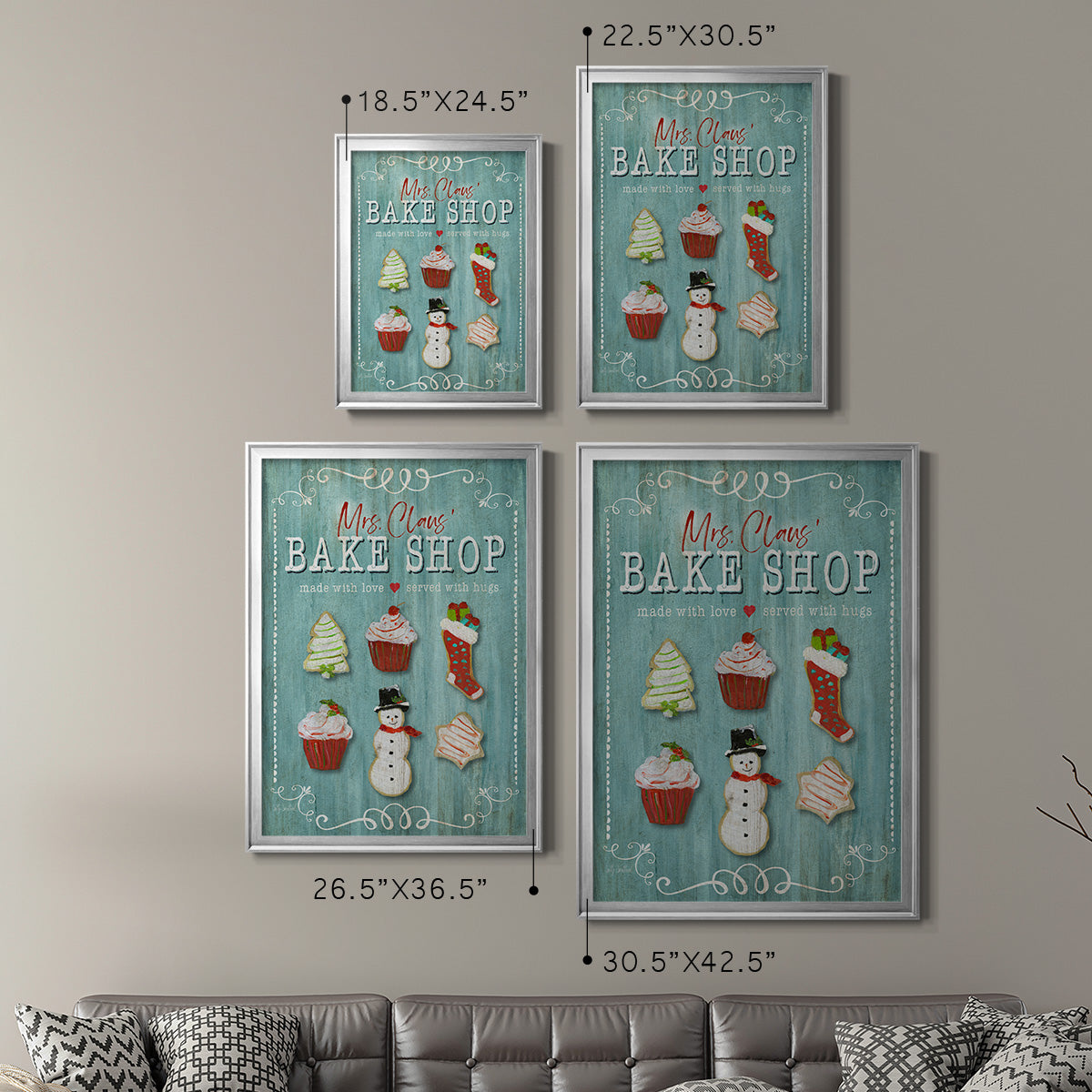 Mrs. Claus Bake Shop - Modern Framed Canvas Print