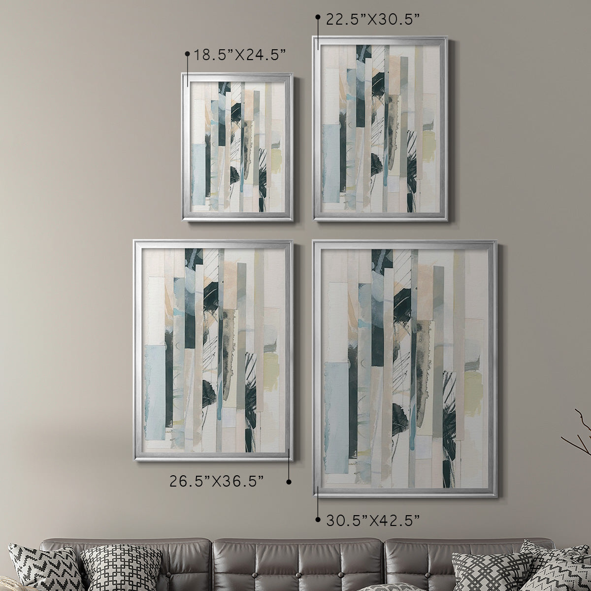 Paper Strata II - Modern Framed Canvas Print
