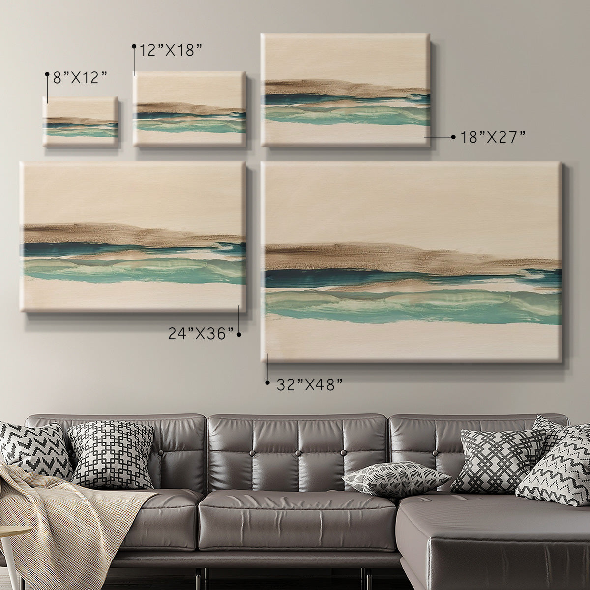 Layered Horizon I Premium Gallery Wrapped Canvas - Ready to Hang