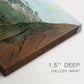 Canvas art print of dramatic mountain peaks in expansive landscape, highlighting texture and gallery-wrapped edges