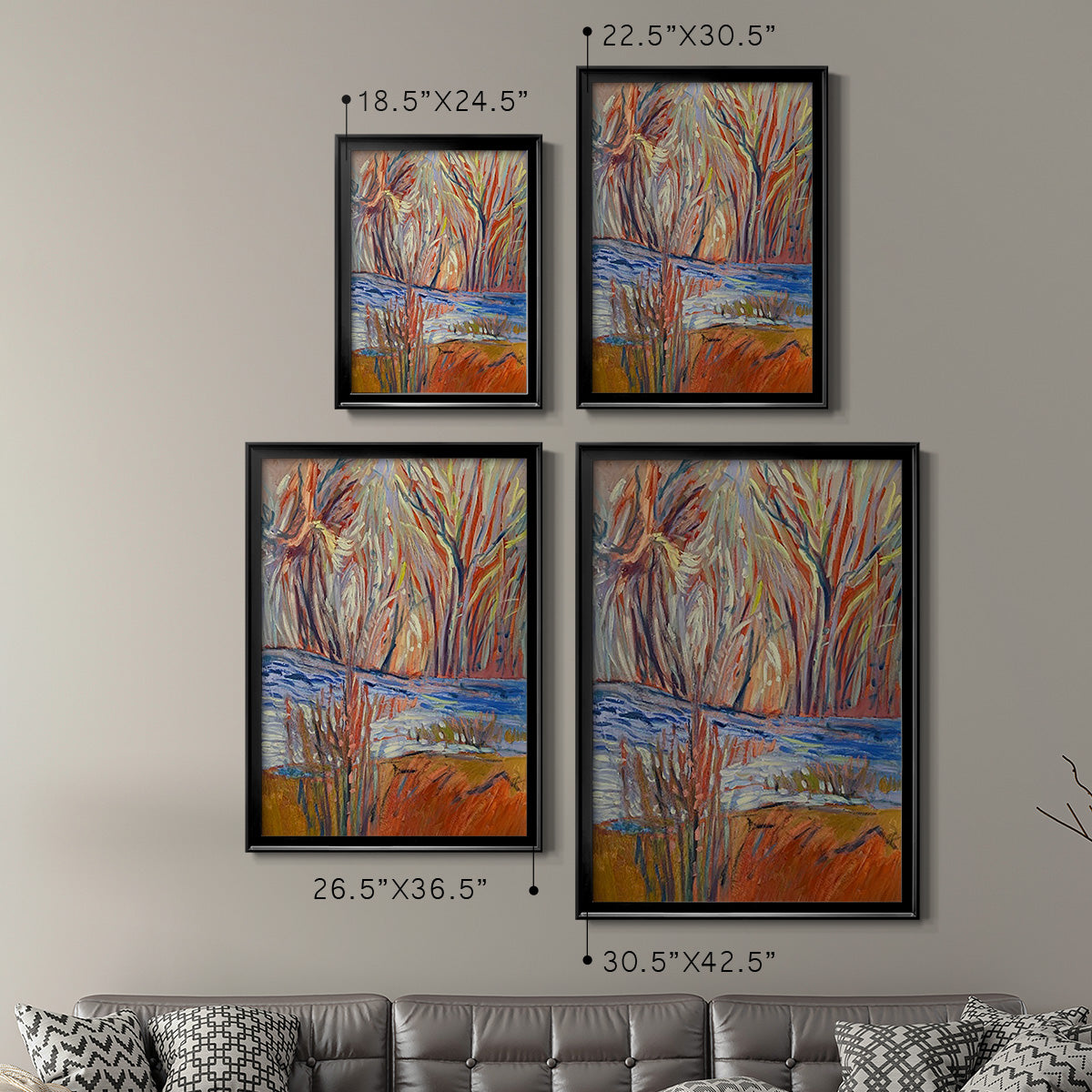 Cadmium Winter Solstice I - Modern Framed Canvas Print