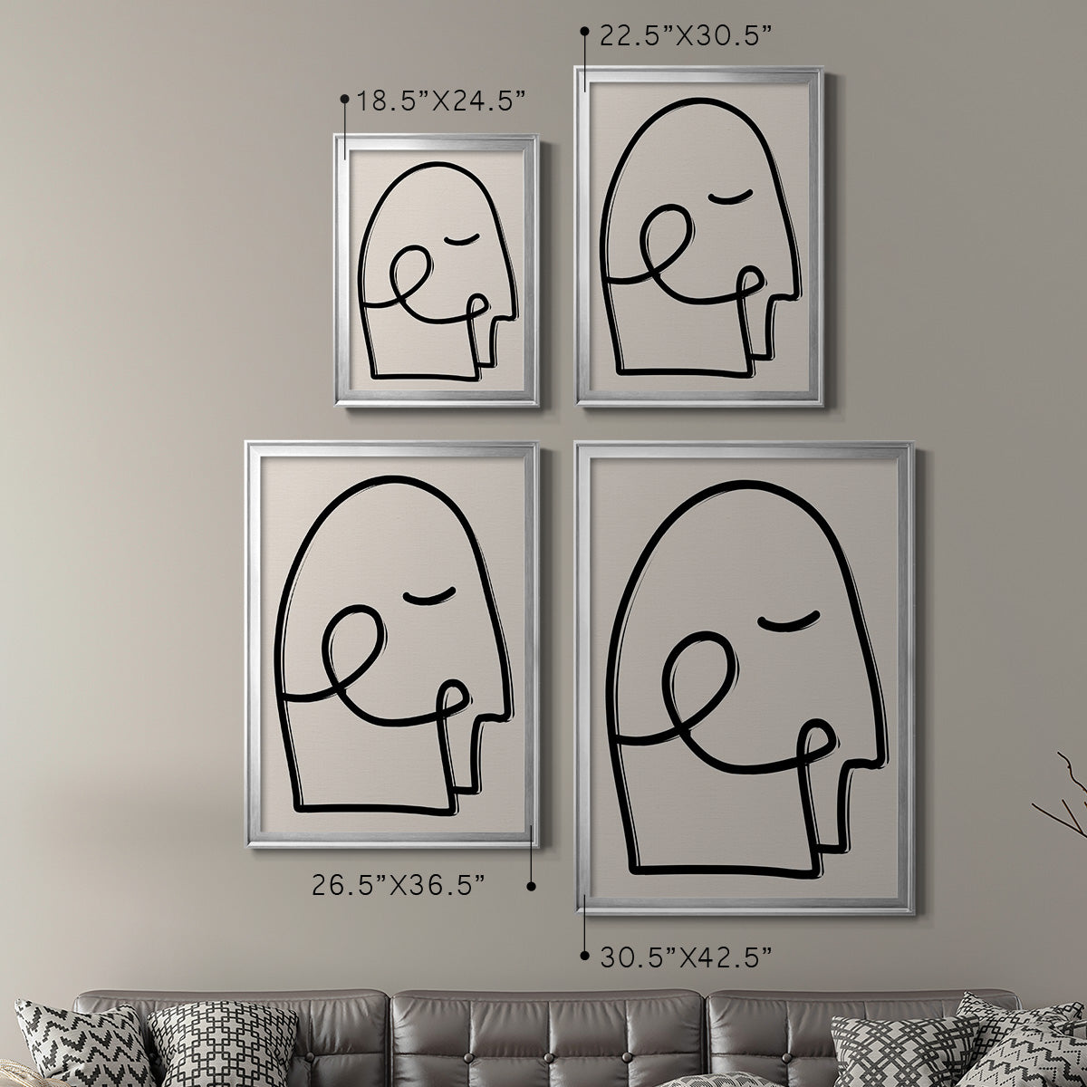 Face It I - Modern Framed Canvas Print