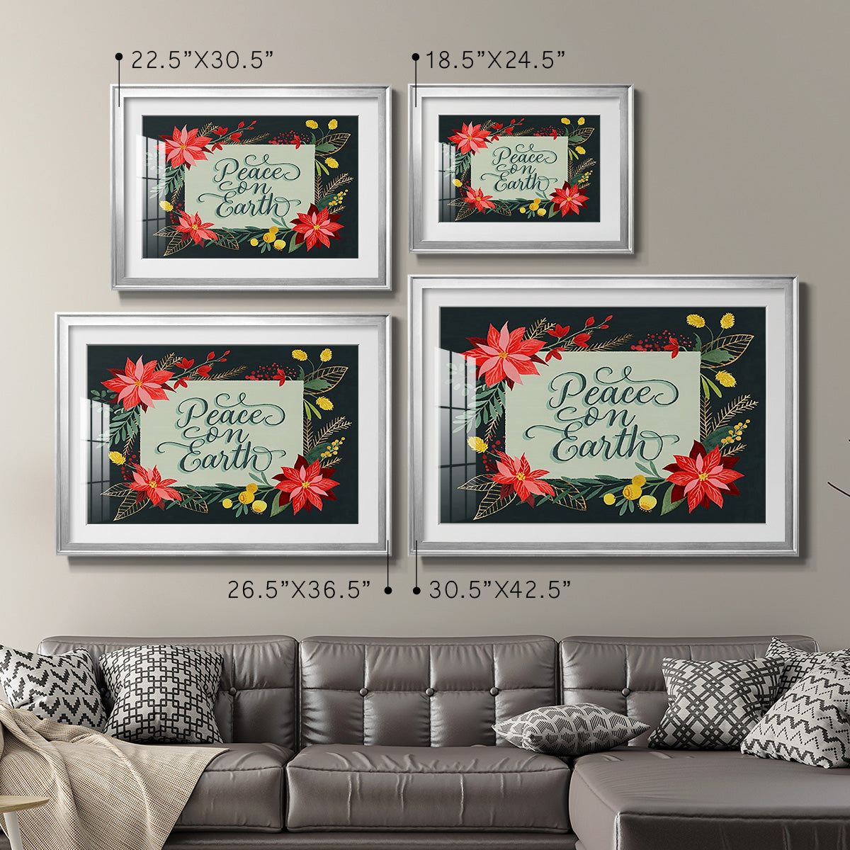 Bright Christmas Night  II - Modern Framed Art Print