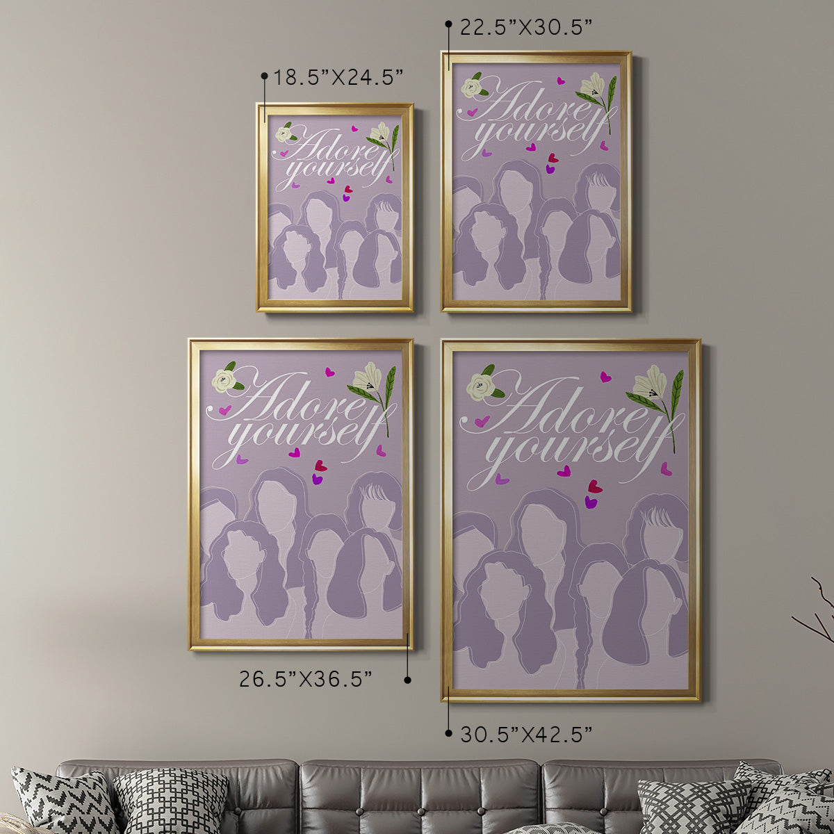 Happy Galentine's Day Collection B - Modern Framed Canvas Print