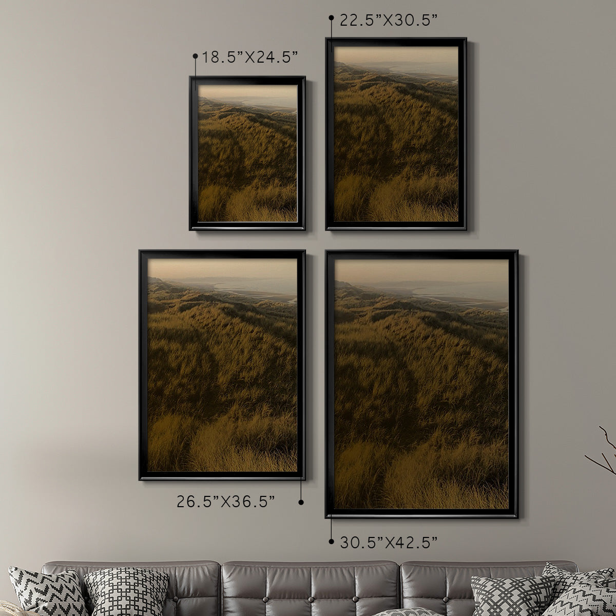 Golden Fog II - Modern Framed Canvas Print