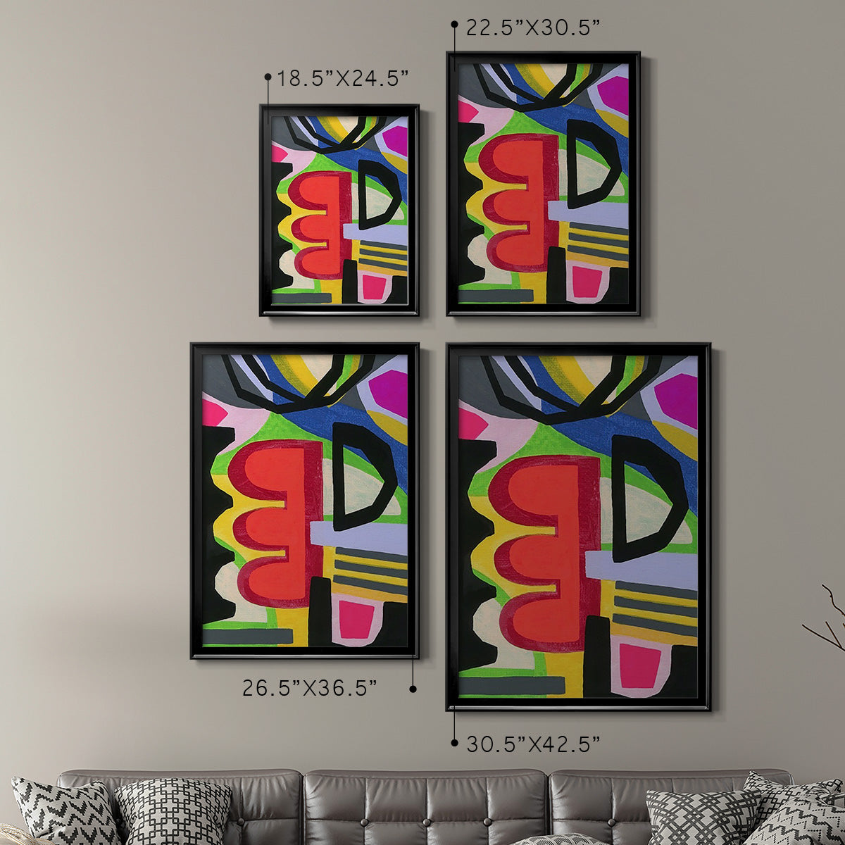 Bold Shape Shift I - Modern Framed Canvas Print