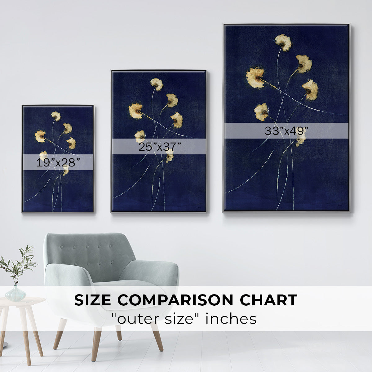 Indigo 1 - Floater Framed Canvas Print