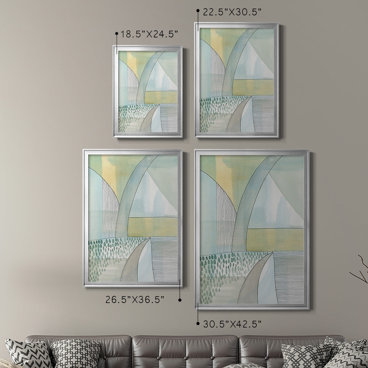 Mint Reflection II - Modern Framed Canvas Print