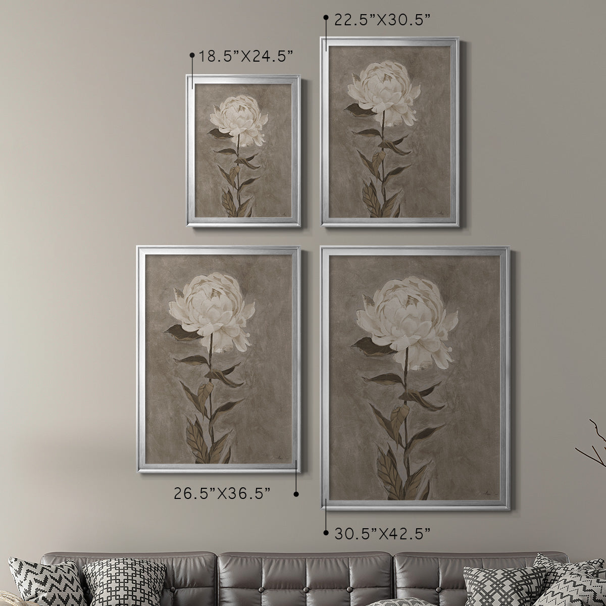 Pretty As A Peony I - Modern Framed Canvas Print