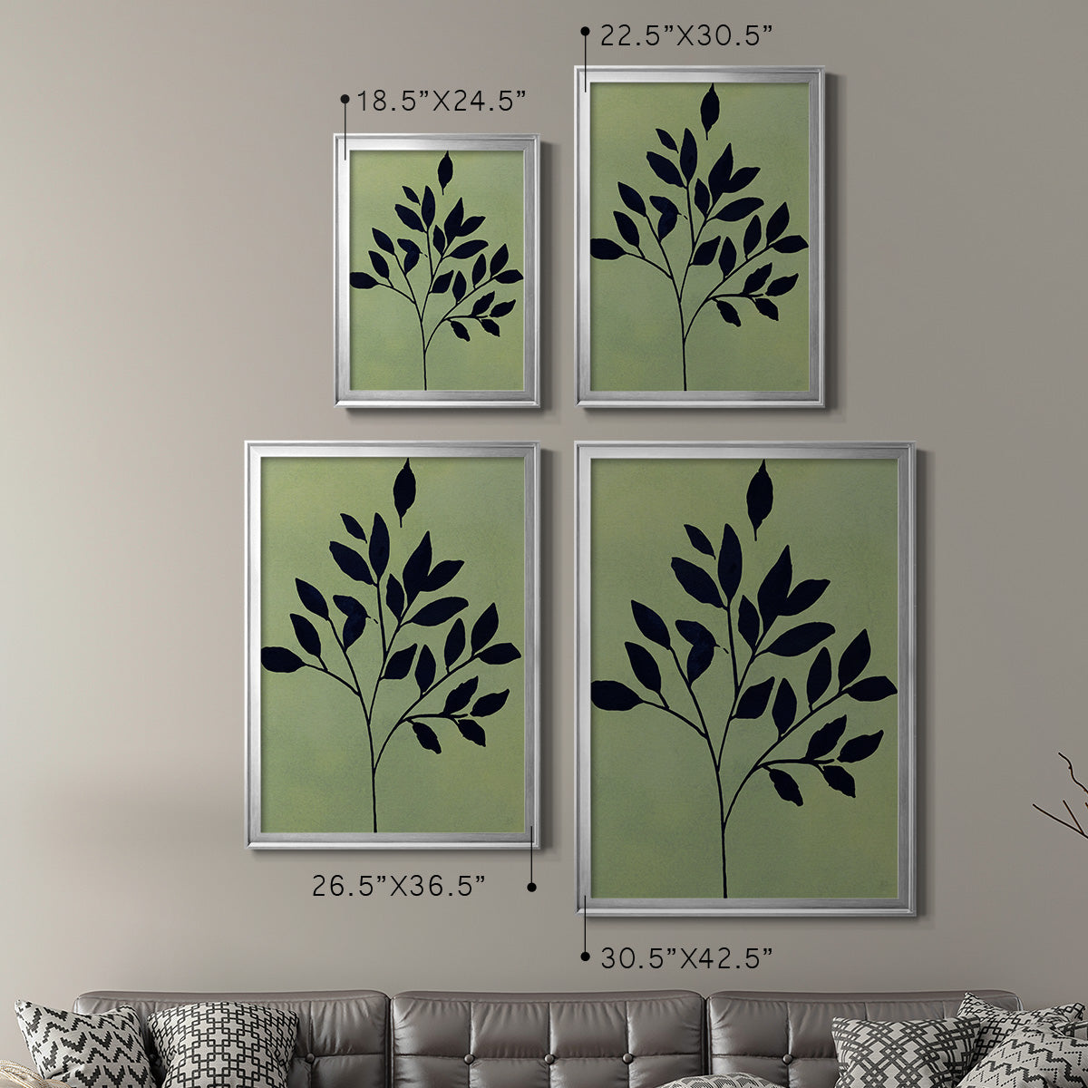 Earthly Botanical I - Modern Framed Canvas Print