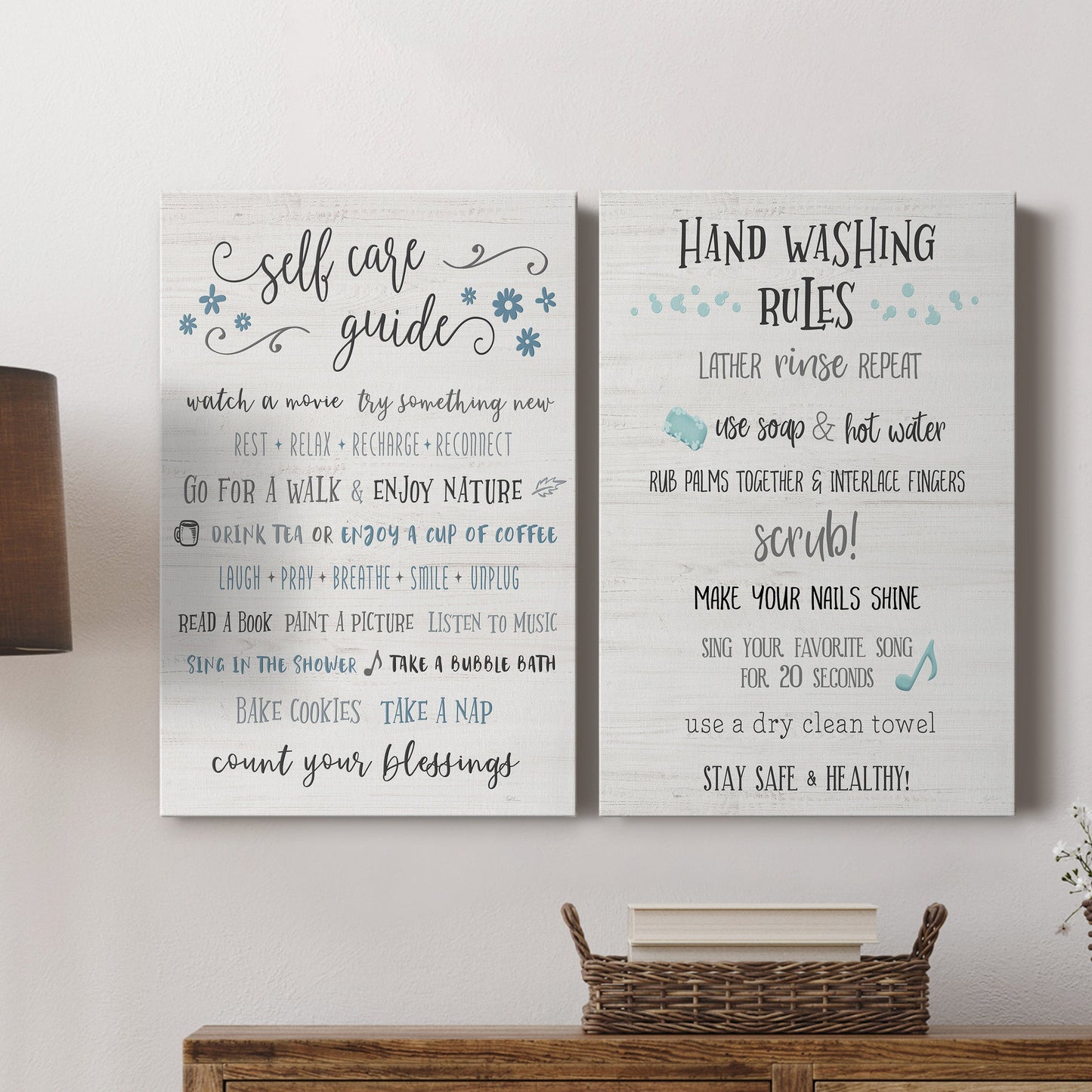 Guide to Self Care Premium Gallery Wrapped Canvas - Ready to Hang - Set of 2 - 8 x 12 Each