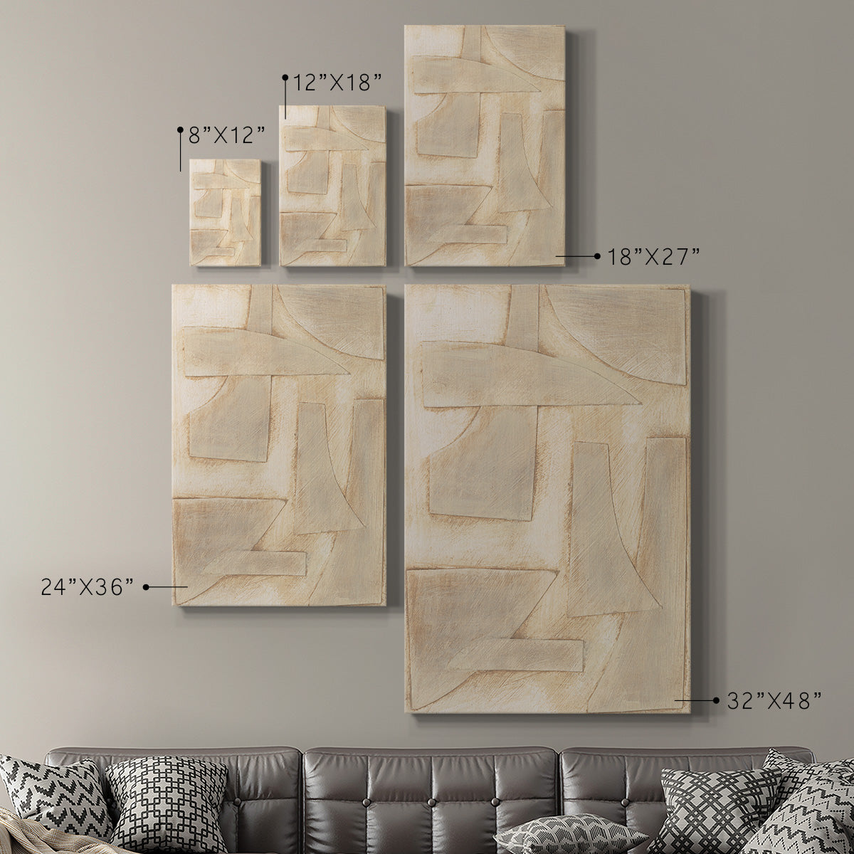 Buff Abstract Shapes I Premium Gallery Wrapped Canvas - Ready to Hang