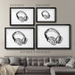 Headphones Sketch Premium Framed Print - Ready to Hang