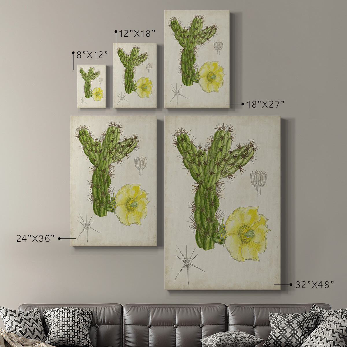 Antique Cactus I Premium Gallery Wrapped Canvas - Ready to Hang