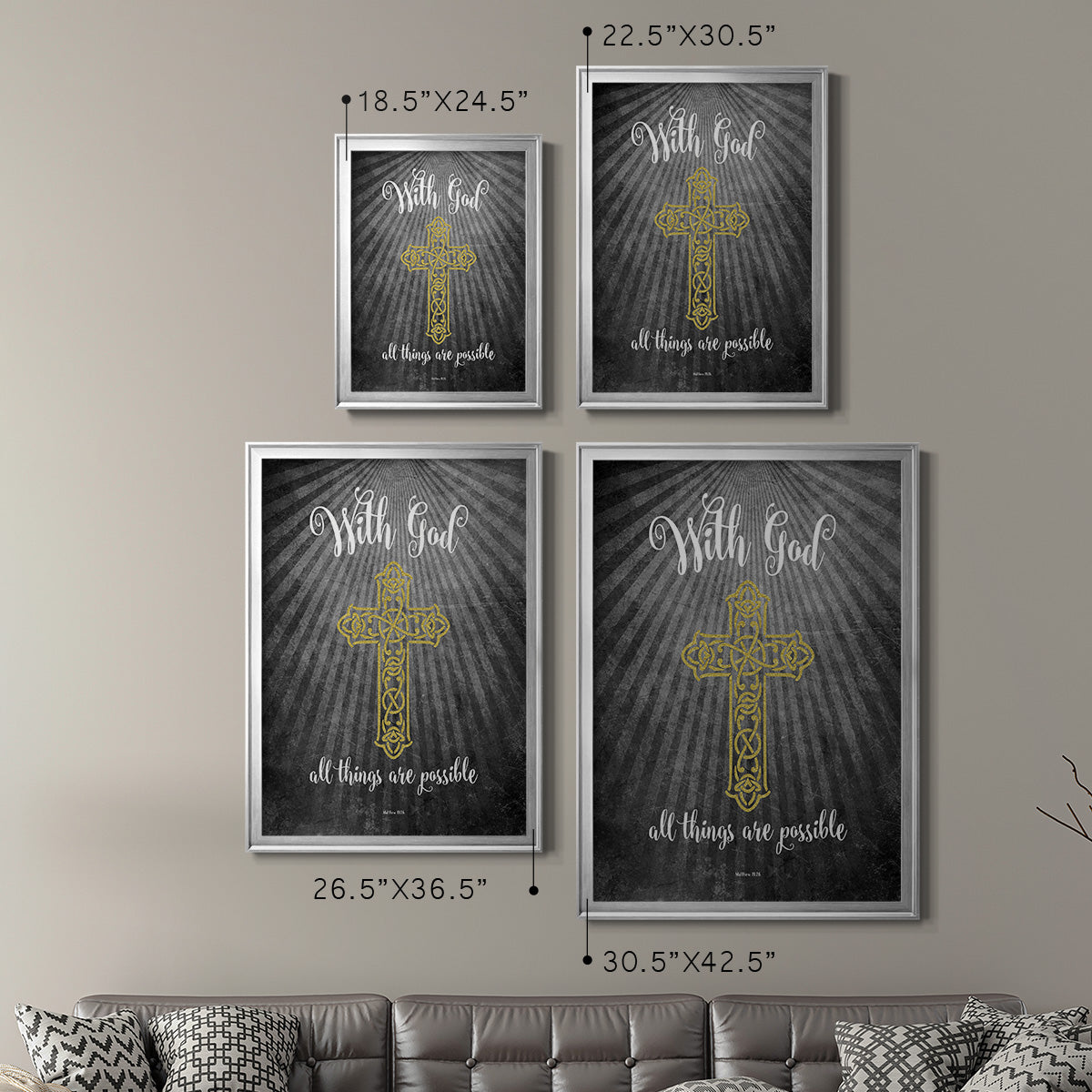 With God Gold - Modern Framed Canvas Print