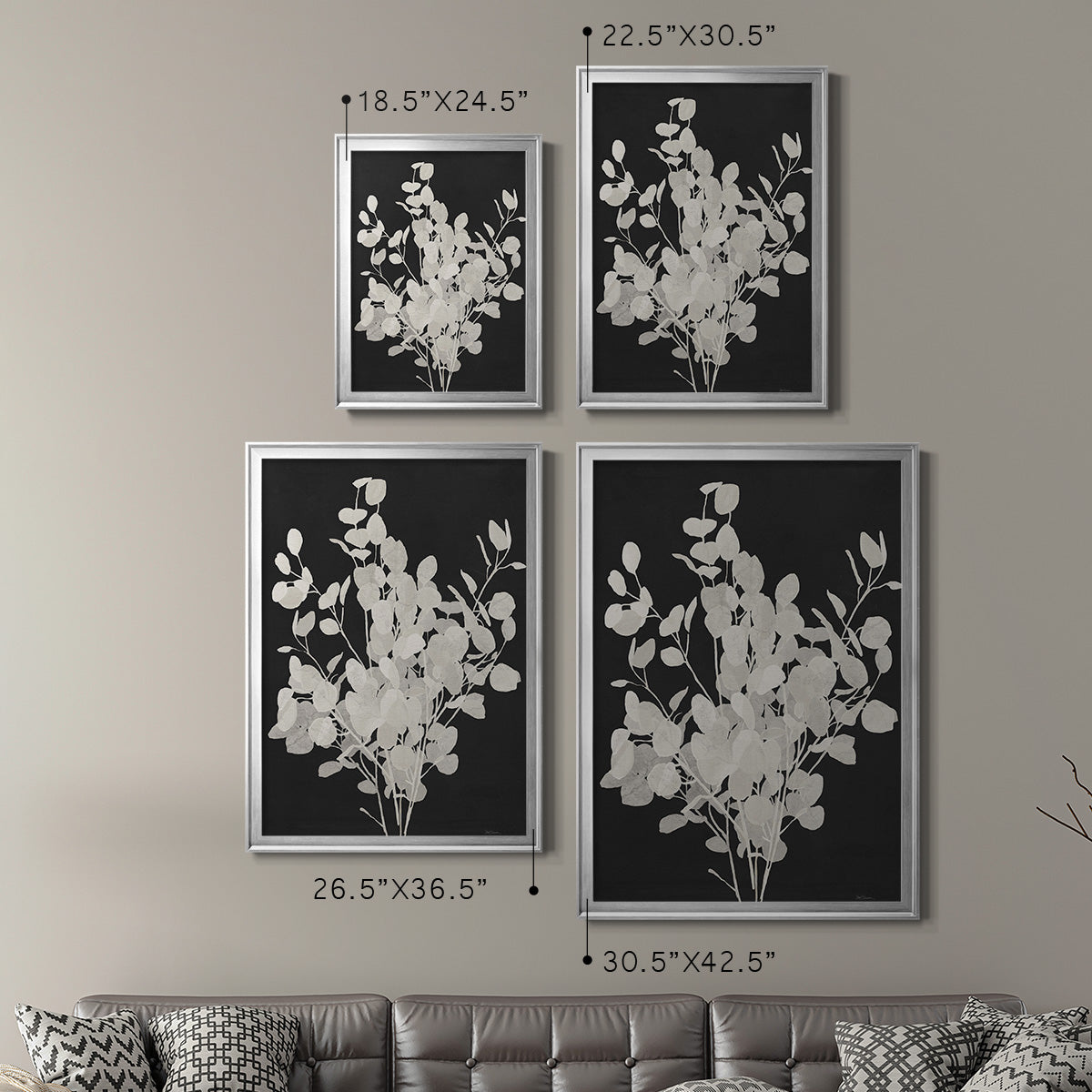 Misty Branches II - Modern Framed Canvas Print