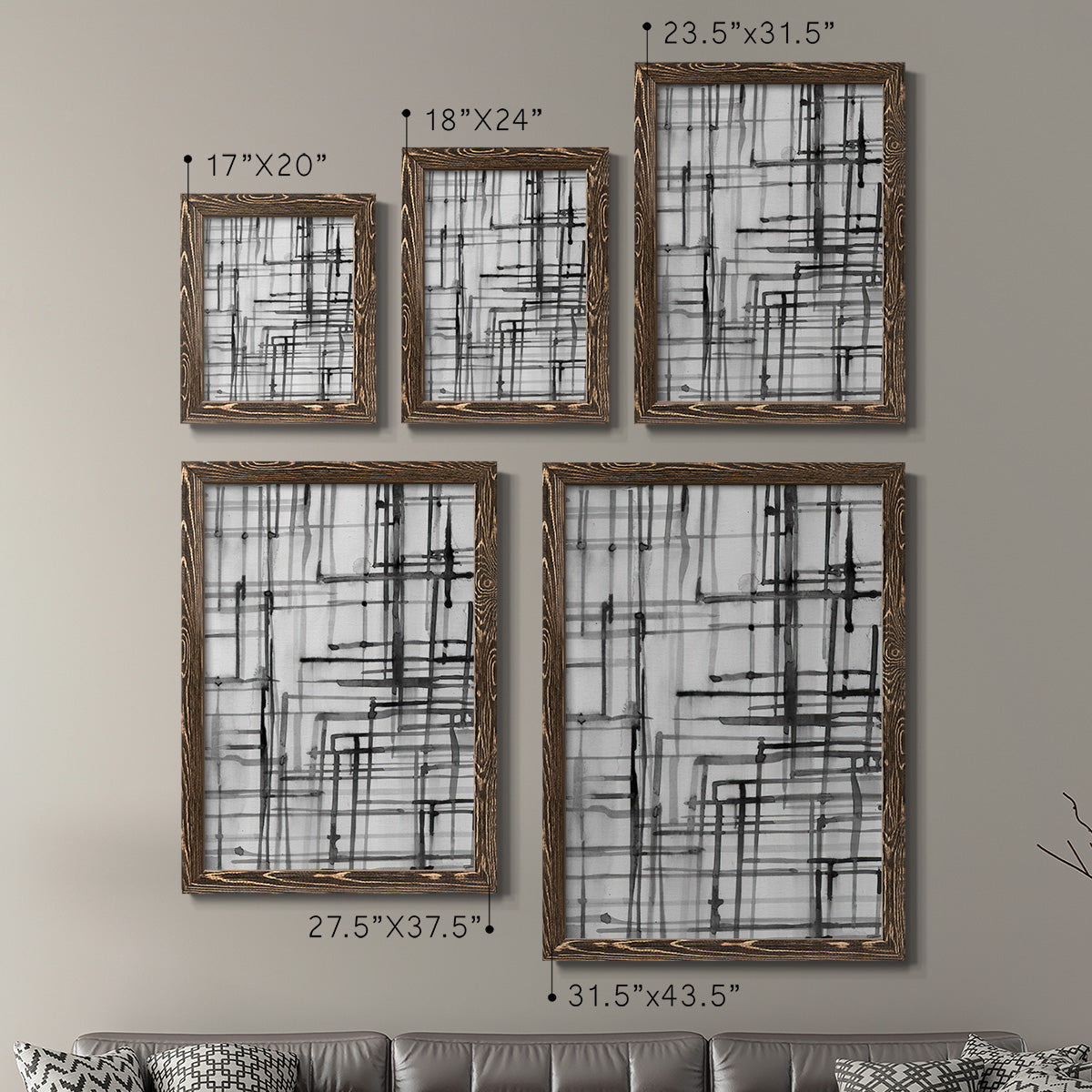 Line Meditation I - Premium Framed Canvas 2 Piece Set - Ready to Hang