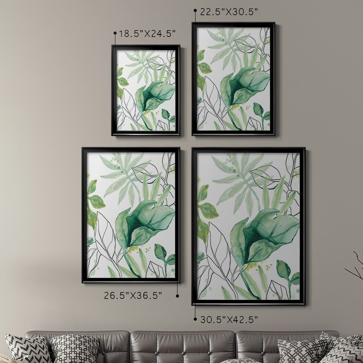 Tropical Palm Chorus II - Modern Framed Canvas Print