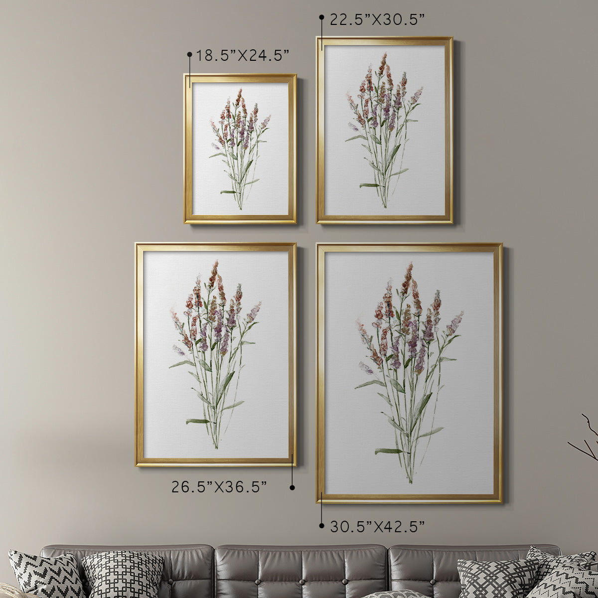 Dainty Botanical III - Modern Framed Canvas Print